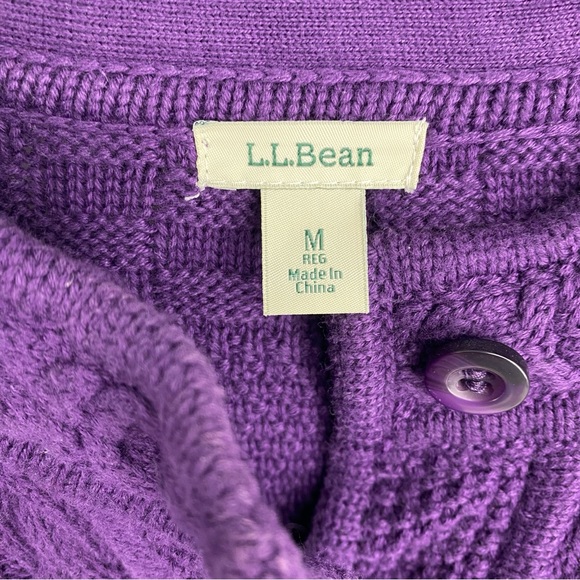 LL Bean Stitchworks Chunky Knit Sweater Size Medium - Picture 2 of 5